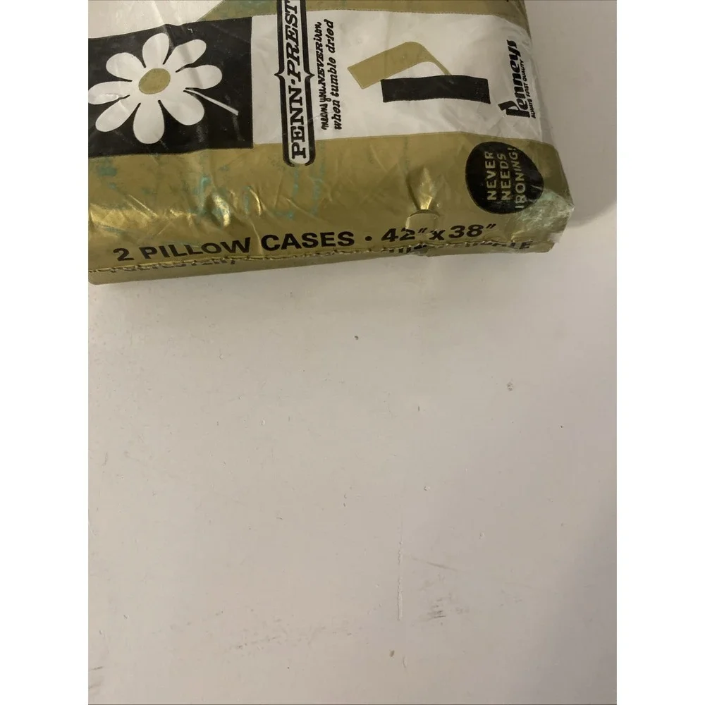 Vintage Set Penn Prest White Pillowcase 42 x 38 Percale Cotton Blend  Penneys